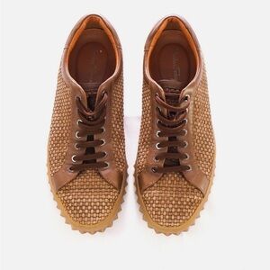 Salvatore Ferragamo Tan Woven Sneakers